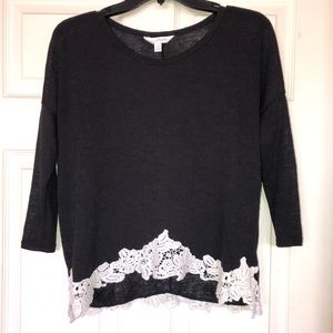 Black Blouse w/ lace bottom